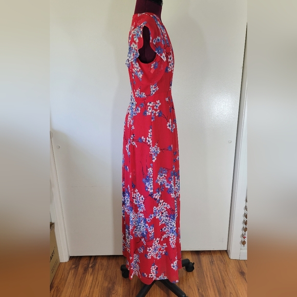 NWT TOMMY HILFIGER Chiffon Flutter Sleeve Maxi Dress - Picture 8 of 12